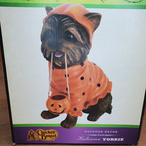 Cracker Barrel Too Cute to Spook Halloween Yorkshire Terrier Outdoor Decor Dog - Picture 2 of 14